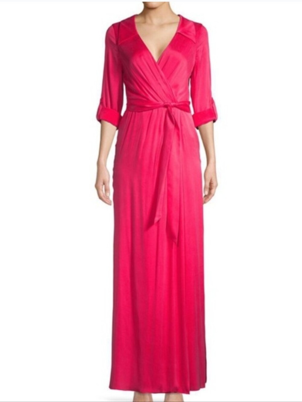 Alice + Olivia silk faux wrap maxi dress Sz 8